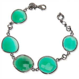 Di Modolo Lolita Bracelet Green Onyx Rhodium Plated Sterling Silver MSRP 250